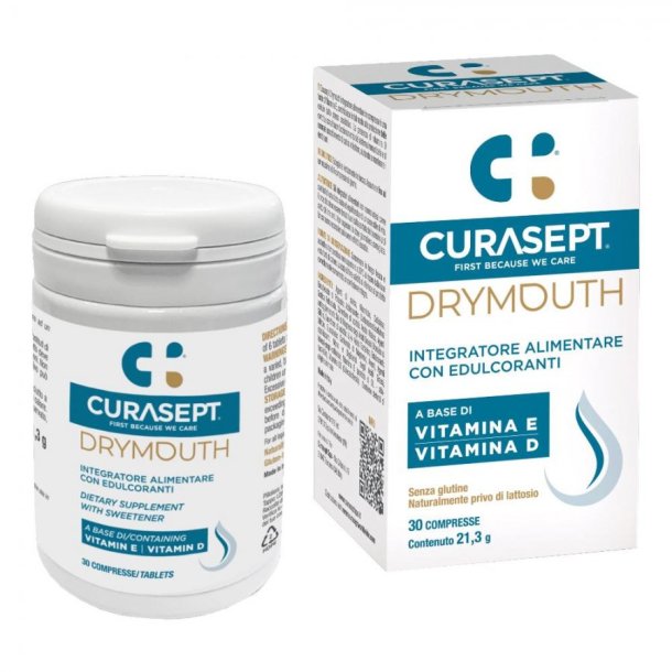Curasept DryMouth Tablets gegen Mundtrockenheit mit Vitamin E &amp; D (30 St.)