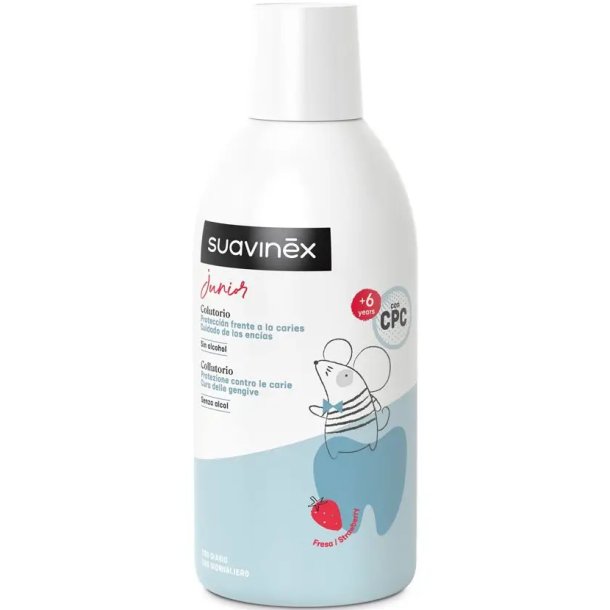 Xylitol Munsk�lj f�r barn SUAVINEX Junior Strawberry 6+ �r (500 ml)
