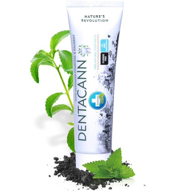 Hydroxyapatit Tannkrem Dentacann Whitening med Aktivt Kul &amp; Hemp (100 g)