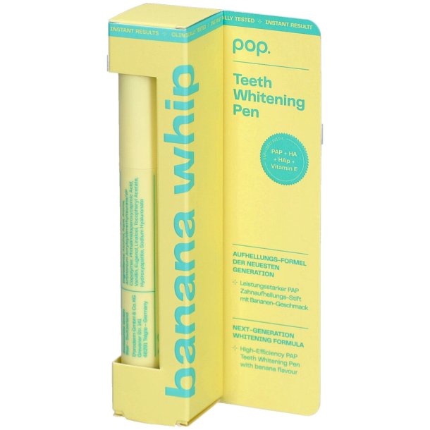 POP Banana Whip Teeth Whitening Pen med PAP &amp; Hydroxyapatit (4 ml.)