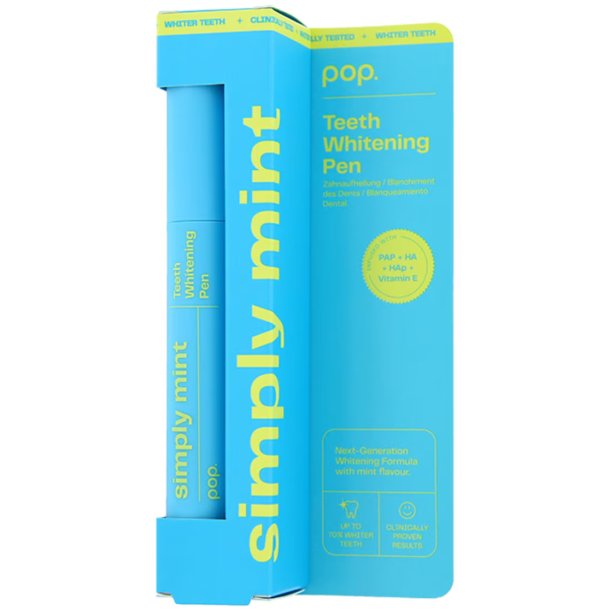 POP Simply Mint Teeth Whitening Pen med PAP &amp; Hydroxyapatite (4 ml.)