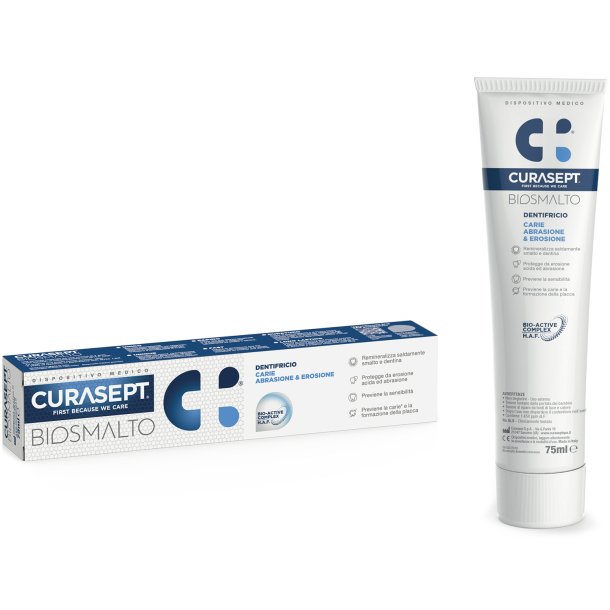 Curasept Biosmalto Caries, Abrasion &amp; Erosion Zahnpasta mit Hydroxyapatit (75 ml)