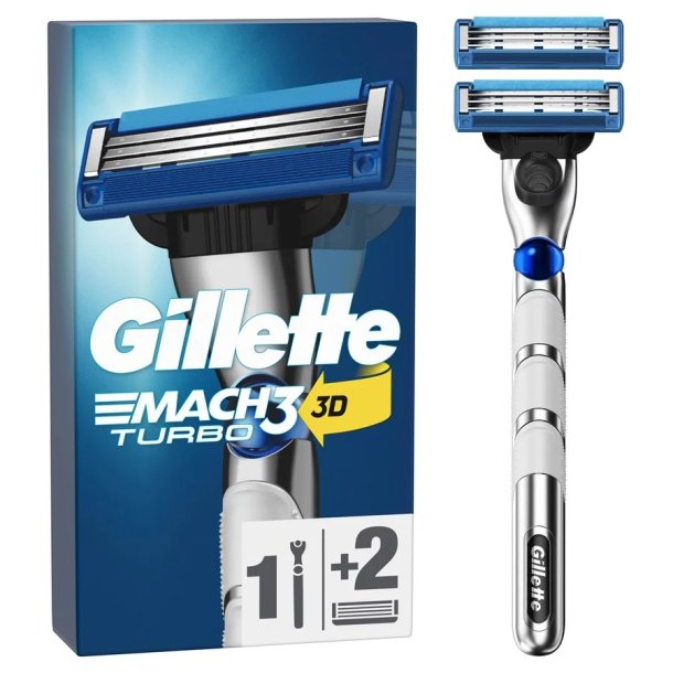Gillette Mach3 Turbo 3D Barberh�vel + Ekstra barberblad