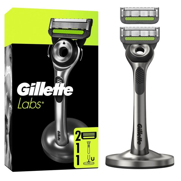 Gillette Labs Barberh�vel med Exfoliating Bar, 2 barberhoder &amp; magnetisk holder