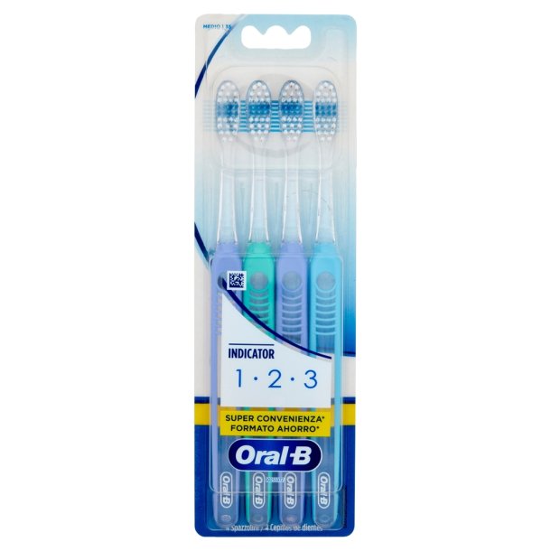 Oral-B Indicator 1-2-3 Tannb�rster Medium (4 stk.)