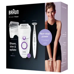 Braun Silk-�pil 5 Power 5-825P Epilator � Effektiv h�rborttagning med konstant str�m