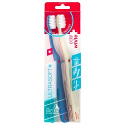 2 stk. Ultrasoft Tandbrster Edel+White Flosserbrush
