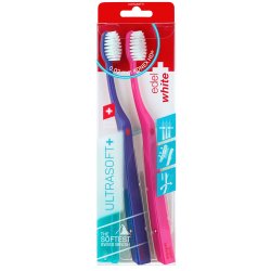 2 stk. Ultrasoft Tandbrster Edel+White Flosserbrush