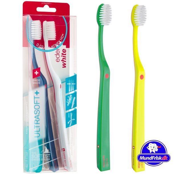 2 St&uuml;ck Ultraweiche Zahnb&uuml;rsten Edel+White Flosserbrush