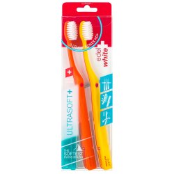 2 stk. Ultrasoft Tandbrster Edel+White Flosserbrush