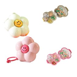 Pilleske Smiley Flower Rummelig Pilleboks med Rumdelere