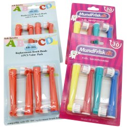 16 st. MundFrisk Borsthuvuden fr barn - Mix - Oral B-kompatibel