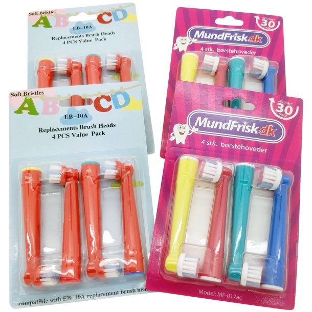 16 st. MundFrisk Borsthuvuden fr barn - Mix - Oral B-kompatibel
