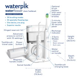 Waterpik Sensonic Complete Care Munddusche und elektrische Zahnb�rste (sonisch) mit 10 Druckstufen
