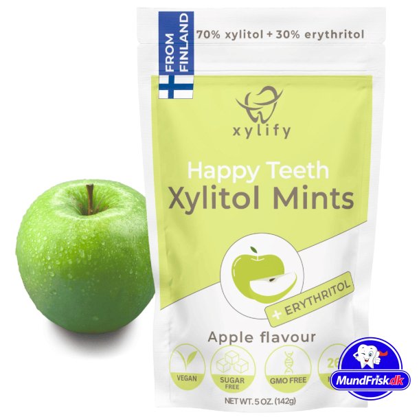Xylitol sugtabletter XYLIFY Happy Teeth Mints Apple 245 st.