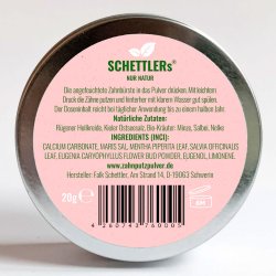 Naturlig Tandpasta Pulver Schettlers Typ 2 Pebermynte