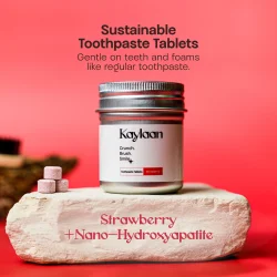 Dentifrice en pastilles � l'hydroxyapatite KAYLAAN Strawberry &amp; Xylitol (90 pcs)