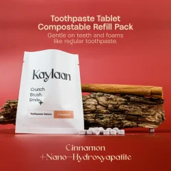 Hydroxyapatite Tandpasta Tabletter KAYLAAN Cinnamon &amp; Xylitol (pose 90 stk.)