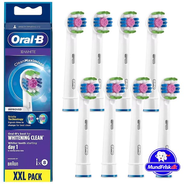Oral-B 3D White 8 st. Tandborsthuvuden