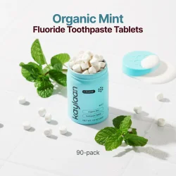 Kaylaan Xylitol Zahnputztabletten mit Fluorid und Bio-Minz (90 St.)