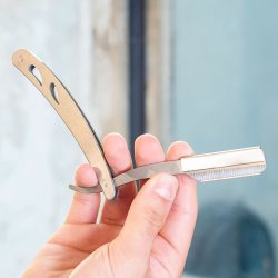 Shavette Big Moustache Grey Barberkniv
