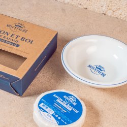 Barberskl + Naturlig Barbersbe Big Moustache Emaljeskl