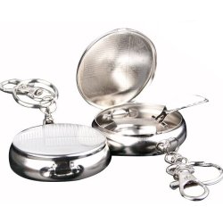 Lomme askebeger nkkelring rund rustfritt stl