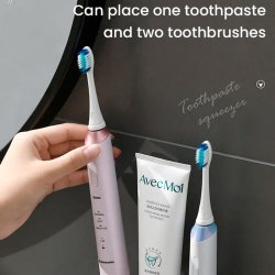 Halter f&uuml;r elektrische Zahnb&uuml;rsten + Zahnpastaspender