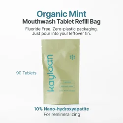 Hydroxyapatite Munnskyll-tabletter KAYLAAN Xylitol &amp; Mint (refill 90 stk.)
