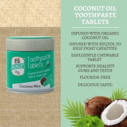Dr. Ginger�s Coconut Mint Xylitol Tannkremtabletter White Charcoal � 60 stk.