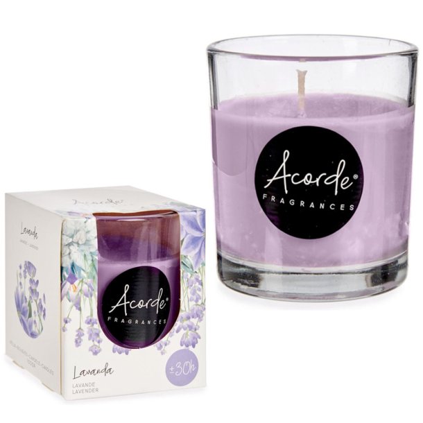 Bougie Parfum�e Verre Acorde LAVANDE 30 Heures