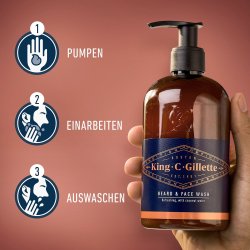 Gillette King C. Bart- und Gesichtswaschmittel 350 ml.