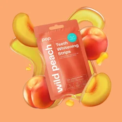 POP Wild Peach Teeth Whitening Strips med PAP &amp; Hydroxyapatit  7 behandlinger
