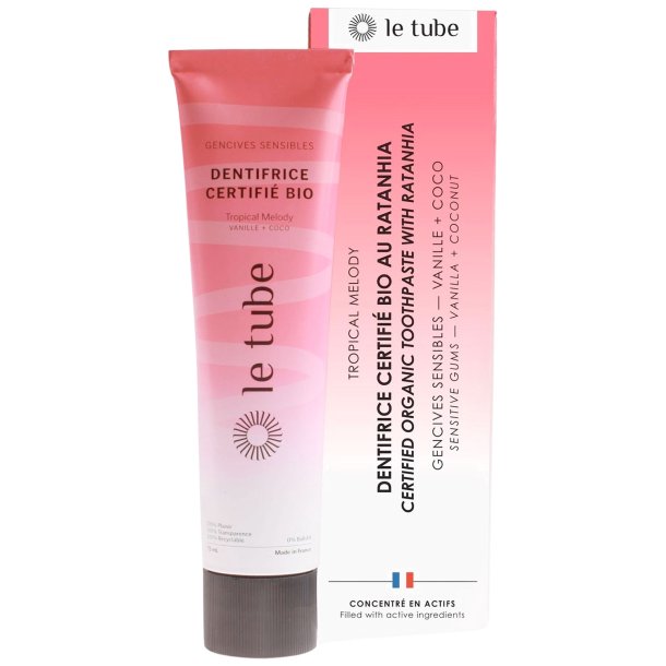 Ekologisk knslig Aloe Vera tandkrm Le Tube Tropical Melody 75ml