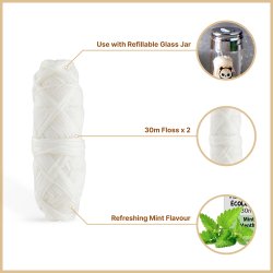Bredygtig Tandtrd AllBambu Mint Refill 2 x 30 mtr.