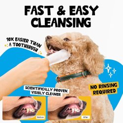 Roofus Dental Finger Wipes Minty Fresh � Fingertv�ttar f�r tandv�rd av hundar och katter (60 st.)