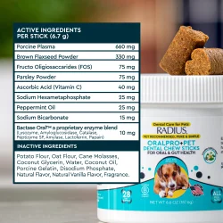 RADIUS OralPro+ Pet Dental Chew Sticks f�r hundar � Vanilla &amp; Mint (187,6 g)