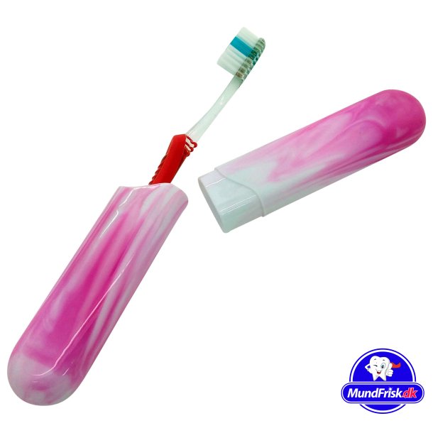 Elina Tandbrste-etui - Hylster med marmor-look PINK