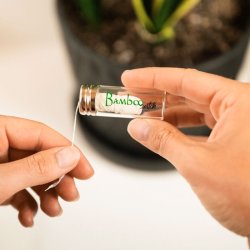 Sustainable Dental Floss Bamboo Switch Glass Dispenser 30 mtr