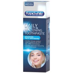 Hampaiden valkaisuun tarkoitettu hammastahna Rapid White Daily Care 100 ml.