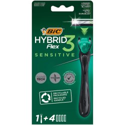 BIC Hybrid Flex 3 Sensitive barberhvel + 4 barberblader