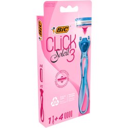 BIC 3 Klikk Soleil barberhvel + 4 barberblader
