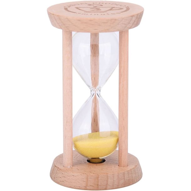 Timeglas 3 Minutter Tr� H�ndlavet GUL