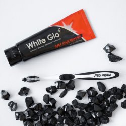 Tandblegning Tandpasta + Tandbrste White Glo CHARCOAL Deep Stain Remover 