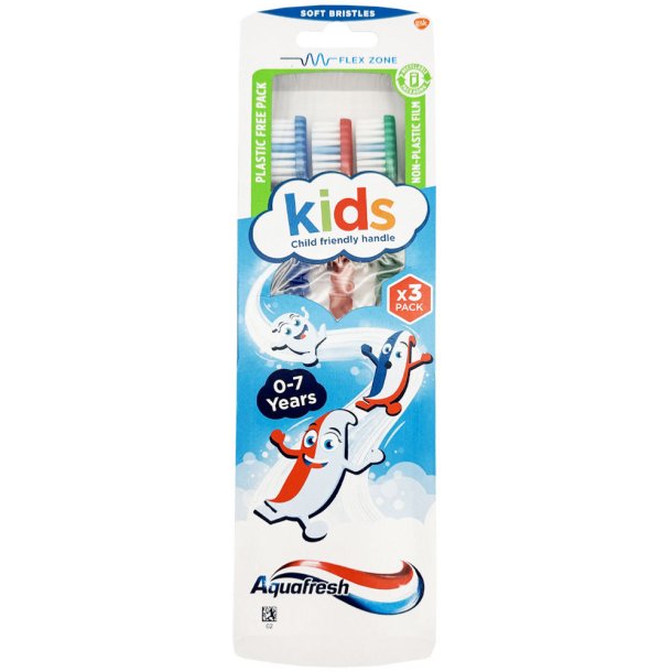 Aquafresh Brnetandbrster 3 stk. Kids 0-7 r