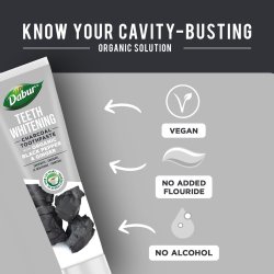 Tandblegning Tandpaste DABUR Charcoal Organic Black Pepper &amp; Ginger 100 ml