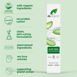 kologisk Whitening Tandpasta DR. Organic Aloe Vera 100 ml.
