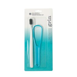 Grin Bio Tongue Cleaner & Tandborste Set