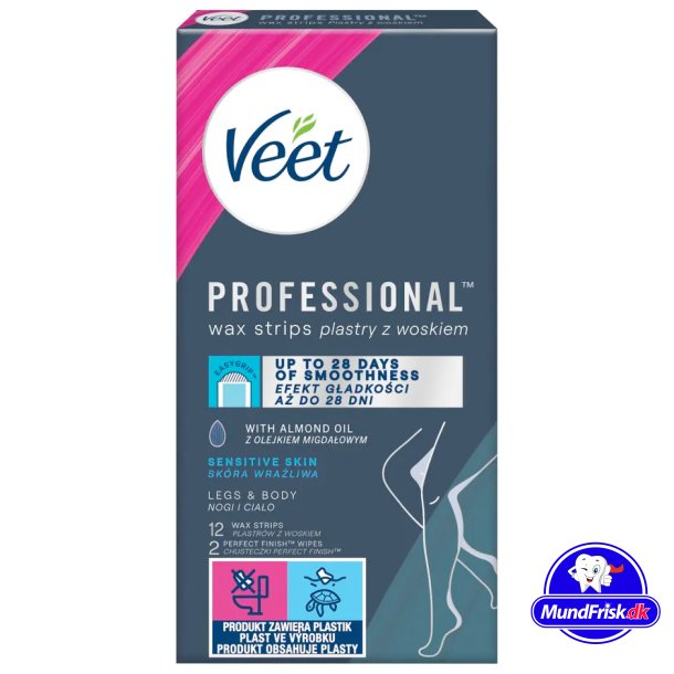 Hrborttagning Veet Wax Strips Ben &amp; Body Sensitive Skin 12 st.