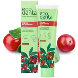 Naturlig Hydroxyapatite tannkrem ECODENTA Tranebrtartar Eliminerende 100 ml